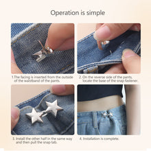 Load image into Gallery viewer, five-pointed Star Shaped Waist Buckle Adjustable Snap Button Retractable Jean Pant Pin No Sewing Waist Tightener Decorative Buttons