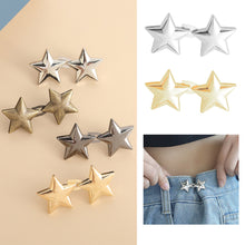 Load image into Gallery viewer, five-pointed Star Shaped Waist Buckle Adjustable Snap Button Retractable Jean Pant Pin No Sewing Waist Tightener Decorative Buttons
