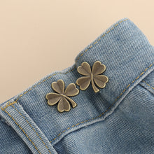 Load image into Gallery viewer, Four Leaf Clover Shaped Waist Buckle Adjustable Snap Button Retractable Jean Pant Pin No Sewing Waist Tightener Decorative Buttons