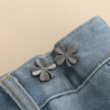 Load image into Gallery viewer, Four Leaf Clover Shaped Waist Buckle Adjustable Snap Button Retractable Jean Pant Pin No Sewing Waist Tightener Decorative Buttons
