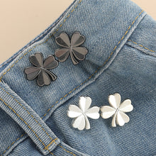 Load image into Gallery viewer, Four Leaf Clover Shaped Waist Buckle Adjustable Snap Button Retractable Jean Pant Pin No Sewing Waist Tightener Decorative Buttons