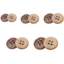 Load image into Gallery viewer, 50Pcs Natural Coconut Shell Button Round 2-Holes Handmade Buttons Clothing Decoration DIY Sewing Accessories