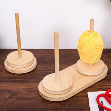 Load image into Gallery viewer, Wood Yarn Stand Yarn Spool Weaving Tools Rotating Bracket Stand Table Rotary Yarn Storage Wooden Winder