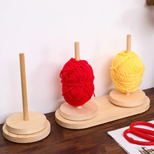 Load image into Gallery viewer, Wood Yarn Stand Yarn Spool Weaving Tools Rotating Bracket Stand Table Rotary Yarn Storage Wooden Winder