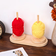 Load image into Gallery viewer, Wood Yarn Stand Yarn Spool Weaving Tools Rotating Bracket Stand Table Rotary Yarn Storage Wooden Winder