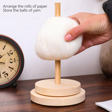 Load image into Gallery viewer, Wood Yarn Stand Yarn Spool Weaving Tools Rotating Bracket Stand Table Rotary Yarn Storage Wooden Winder