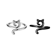 Load image into Gallery viewer, 2Pcs Adjustable Knitting Crochet Loop Ring Cat Ears Ring Knitted Yarn Thread Ring Sewing Tools
