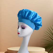 Load image into Gallery viewer, Wide-brimmed Satin Bonnet Nightcap Multipurpose Hair Bonnet Elastic Band Shower Cap For Hair Care