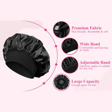 Load image into Gallery viewer, Wide-brimmed Satin Bonnet Nightcap Multipurpose Hair Bonnet Elastic Band Shower Cap For Hair Care