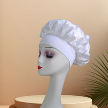 Load image into Gallery viewer, Wide-brimmed Satin Bonnet Nightcap Multipurpose Hair Bonnet Elastic Band Shower Cap For Hair Care