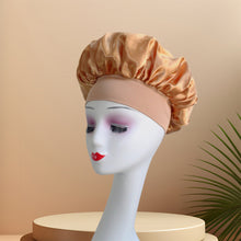 Load image into Gallery viewer, Wide-brimmed Satin Bonnet Nightcap Multipurpose Hair Bonnet Elastic Band Shower Cap For Hair Care