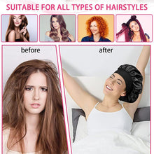 Load image into Gallery viewer, Wide-brimmed Satin Bonnet Nightcap Multipurpose Hair Bonnet Elastic Band Shower Cap For Hair Care