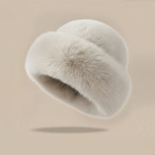 Load image into Gallery viewer, Fluffy Fur Bucket Hat Warm Winter Hat Thicken Fisherman Hat Panama Cap Chrismas Gifts