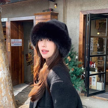 Load image into Gallery viewer, Fluffy Fur Bucket Hat Warm Winter Hat Thicken Fisherman Hat Panama Cap Chrismas Gifts