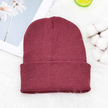 Load image into Gallery viewer, Autumn Winter Retro Solid Color Knitted Hat Bob Hat Soft Warm Knitted Cap Men Women Winter Wind Protection Warm Hat