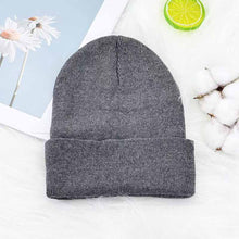 Load image into Gallery viewer, Autumn Winter Retro Solid Color Knitted Hat Bob Hat Soft Warm Knitted Cap Men Women Winter Wind Protection Warm Hat