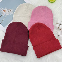 Load image into Gallery viewer, Autumn Winter Retro Solid Color Knitted Hat Bob Hat Soft Warm Knitted Cap Men Women Winter Wind Protection Warm Hat