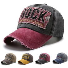 Load image into Gallery viewer, Korean Version Pure Cotton Embroidered Retro Color Blocking Baseball Cap Fashion Shabby Denim Hat Men Women