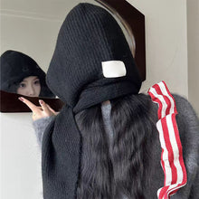 Load image into Gallery viewer, Fashionable Balaclava Solid Color Knitted Hats Scarves Winter Warm Knitted Cap Neck Protection Accessories