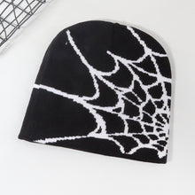 Load image into Gallery viewer, Y2K Knitted Hat Spider Web Jacquard Hat Outdoor Sports Fashion Hat Warm Hat Skullies Hat For Men Women