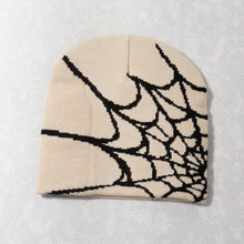 Load image into Gallery viewer, Y2K Knitted Hat Spider Web Jacquard Hat Outdoor Sports Fashion Hat Warm Hat Skullies Hat For Men Women