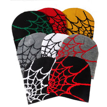 Load image into Gallery viewer, Y2K Knitted Hat Spider Web Jacquard Hat Outdoor Sports Fashion Hat Warm Hat Skullies Hat For Men Women