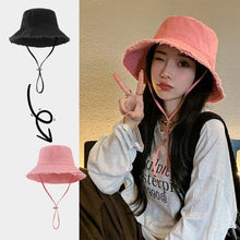 Load image into Gallery viewer, Solid Colored Fisherman Hat Foldable Casual Hat Outdoor Wide Brim Hat Travel Panama Hats Bucket Hat