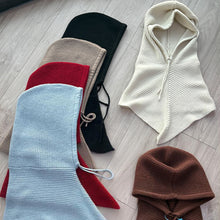 Load image into Gallery viewer, Solid Color Simple Knitted Hat Scarf Winter Balaclava Hat Outdoor Warm Cap Neck Collar Beanies Hats For Women Girls