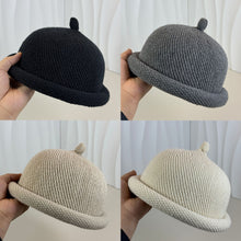 Load image into Gallery viewer, Autumn Winter Rolled-up Japanese Style Casual Hats Warm Domed Woolen Cap Knitted Melon Skin Hat Bucket Hat