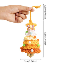 Load image into Gallery viewer, Knitted Christmas Tree with Jingle Bell Christmas Bell Hanging Decoration Wool Crochet Christmas Tree Hanging Pendant for Christmas Party