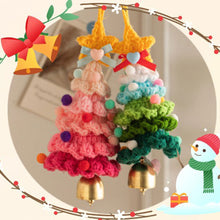 Load image into Gallery viewer, Knitted Christmas Tree with Jingle Bell Christmas Bell Hanging Decoration Wool Crochet Christmas Tree Hanging Pendant for Christmas Party