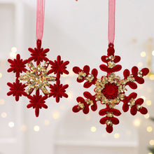 Load image into Gallery viewer, 1Pcs Christmas Hanging Decorations Red Velvet Flocked Garland Bow Tree Christmas Party Decorations Hanger Mantel Door Hanging Bell Ornament