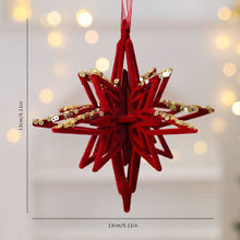 Load image into Gallery viewer, 1Pcs Christmas Hanging Decorations Red Velvet Flocked Garland Bow Tree Christmas Party Decorations Hanger Mantel Door Hanging Bell Ornament