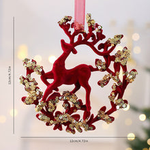 Load image into Gallery viewer, 1Pcs Christmas Hanging Decorations Red Velvet Flocked Garland Bow Tree Christmas Party Decorations Hanger Mantel Door Hanging Bell Ornament