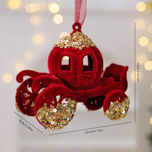 Load image into Gallery viewer, 1Pcs Christmas Hanging Decorations Red Velvet Flocked Garland Bow Tree Christmas Party Decorations Hanger Mantel Door Hanging Bell Ornament