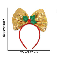 Load image into Gallery viewer, Christmas Bow Headbands Sequins Bow Tie Hair Band Xmas Hair Hoops for Women Girls Party Cosplay Christmas Decorations