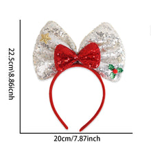 Load image into Gallery viewer, Christmas Bow Headbands Sequins Bow Tie Hair Band Xmas Hair Hoops for Women Girls Party Cosplay Christmas Decorations