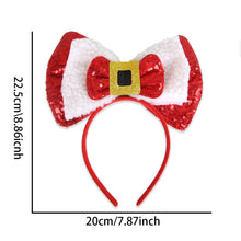 Load image into Gallery viewer, Christmas Bow Headbands Sequins Bow Tie Hair Band Xmas Hair Hoops for Women Girls Party Cosplay Christmas Decorations