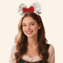 Load image into Gallery viewer, Christmas Bow Headbands Sequins Bow Tie Hair Band Xmas Hair Hoops for Women Girls Party Cosplay Christmas Decorations