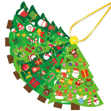 Load image into Gallery viewer, 24pcs Christmas Tree Cards DIY Crafts For Kids DIY Xmas Tree Ornaments With Sticker Kits DIY Handmade Cards Stickers With Ribbon New Year's Decor