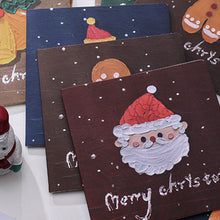 Load image into Gallery viewer, 6pcs Christmas Greeting Card Folding Gift Card With Envelopes And Stickers Xmas Blessing Card New Year Party Invitation Cards