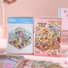 Load image into Gallery viewer, 20Pcs 20in1 Cartoon Landscape Sticker Book DIY 3D Pocket Cabin Scene Stickers Gift for Kid Child