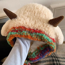 Load image into Gallery viewer, Winter Cute Little Sheep Ear Hat Thick Plush Knitted Hat Girls Winter Warm Ear Protection Beanies Hat Women Comfortable Horn Pullover Hats