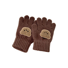 Load image into Gallery viewer, 3-7Y Baby Cartoon Bear Mittens Winter Warm Kids Girl Solid Doll Gloves Knitted Children Toddler Thick Teething Mitten