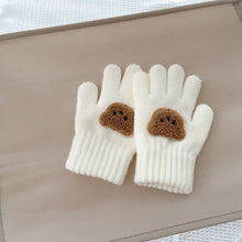 Load image into Gallery viewer, 3-7Y Baby Cartoon Bear Mittens Winter Warm Kids Girl Solid Doll Gloves Knitted Children Toddler Thick Teething Mitten