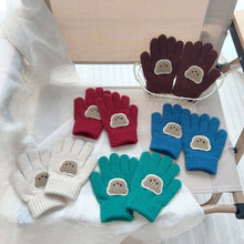 Load image into Gallery viewer, 3-7Y Baby Cartoon Bear Mittens Winter Warm Kids Girl Solid Doll Gloves Knitted Children Toddler Thick Teething Mitten