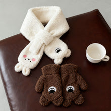 Load image into Gallery viewer, 2Years + Korean Style Children's Scarf Winter New Ins Cartoon Bear Boys and Girls Baby Scarfs Gloves