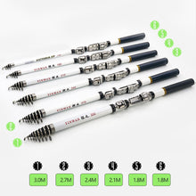 Load image into Gallery viewer, 1.8-3M Telescopic Fiberglass Rock Fishing Rod Portable Ultralight Spinning Rod for Bass and Carp