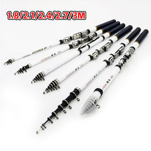 Load image into Gallery viewer, 1.8-3M Telescopic Fiberglass Rock Fishing Rod Portable Ultralight Spinning Rod for Bass and Carp