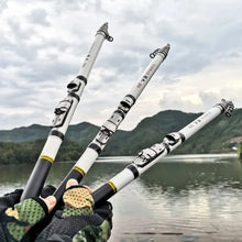Load image into Gallery viewer, 1.8-3M Telescopic Fiberglass Rock Fishing Rod Portable Ultralight Spinning Rod for Bass and Carp